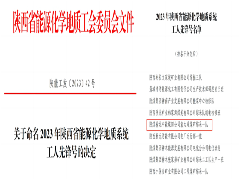 喜訊！中能袁大灘煤礦綜采一隊(duì)獲2023年陜西省能源化學(xué)地質(zhì)工會“工人先鋒號”榮譽(yù)稱號.png